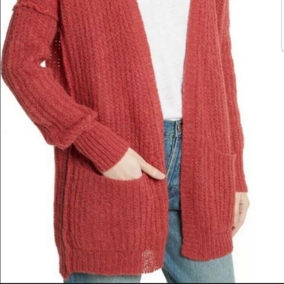 Free People Weekend Getaway Cardi Cardigan Size Large Rusty Red - Picture 5 of 8